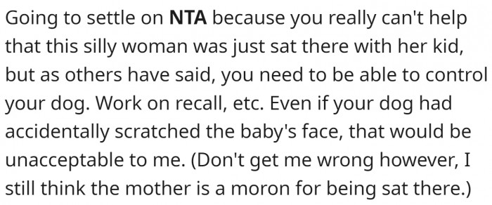 OP should work on training their dog.