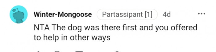 The dog was there first