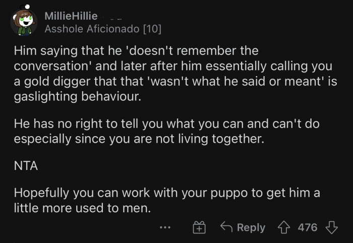 That seems like gaslighting behavior.