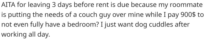 OP is considering leaving the apartment