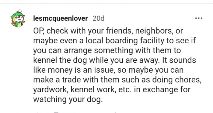 It sounds like money is an issue