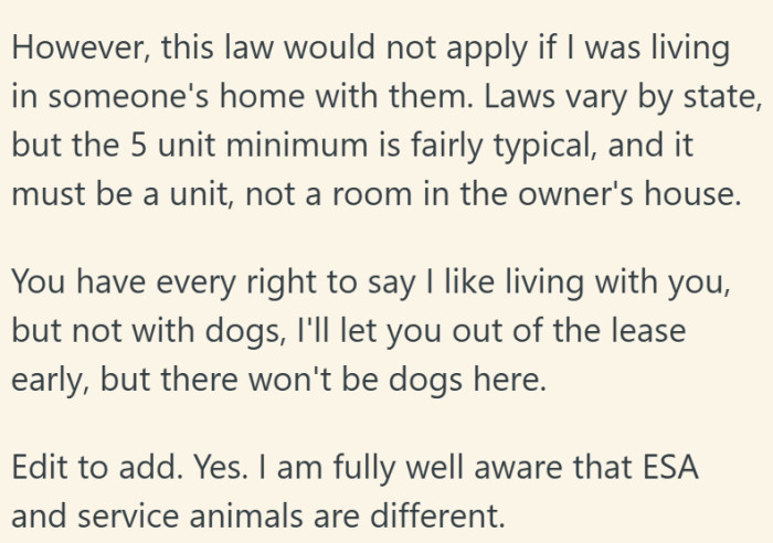 It must be a unit, not a room in the owner's house.