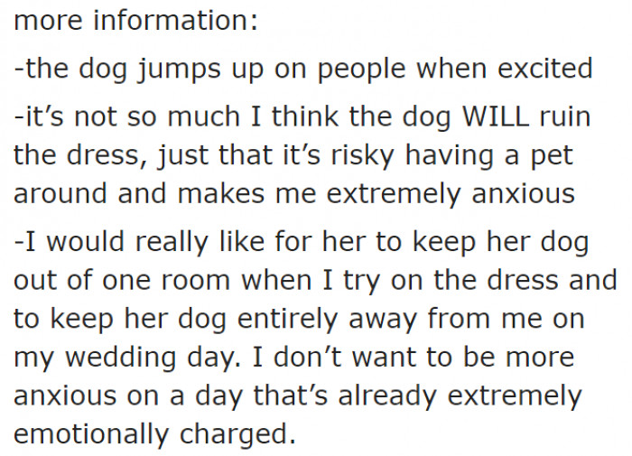 What the bride-to-be feels