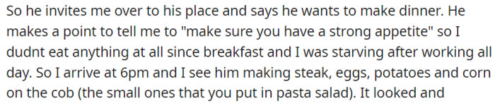 He invites me over to his place