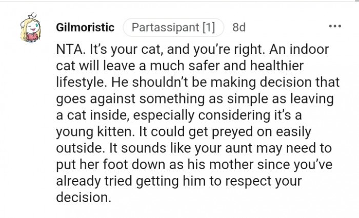 An indoor cat will live a much healthier and happier life