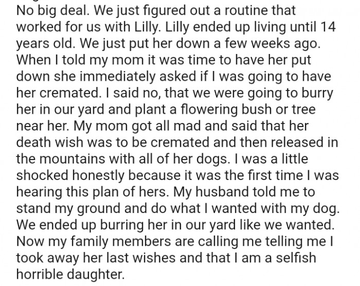 It was the first time I was hearing this plan of hers