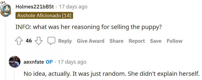 Redditors needed more info since the whole situation was totally unclear.