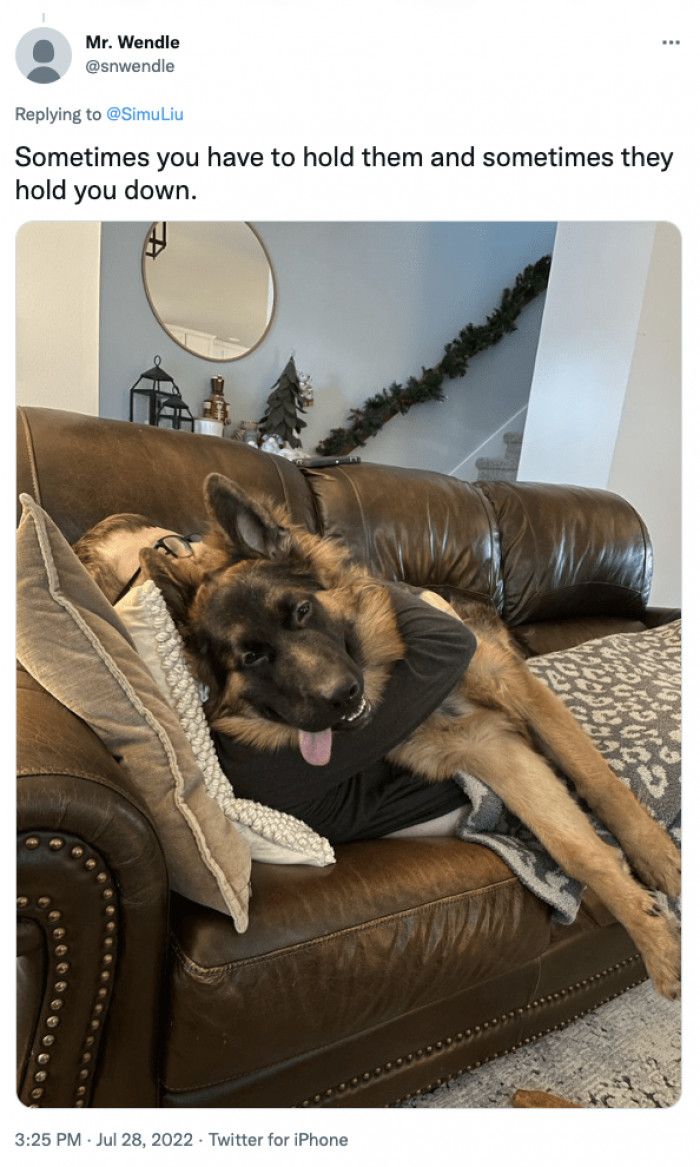 10. Look at that tongue. Someone is loving the snuggles.