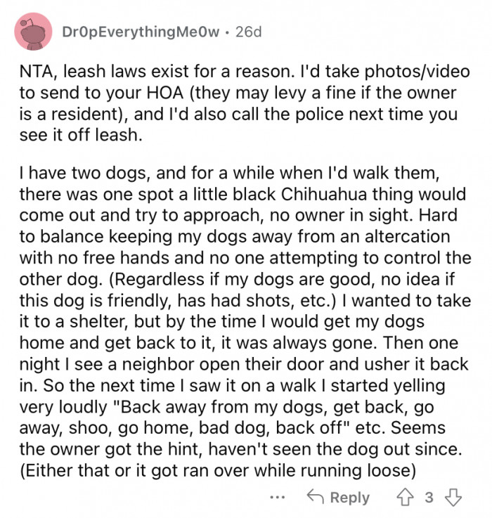 "Call the police next time."