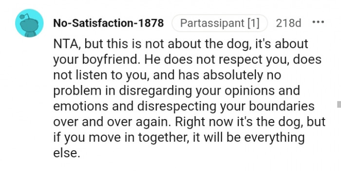 4. He does not respect you or listen to you