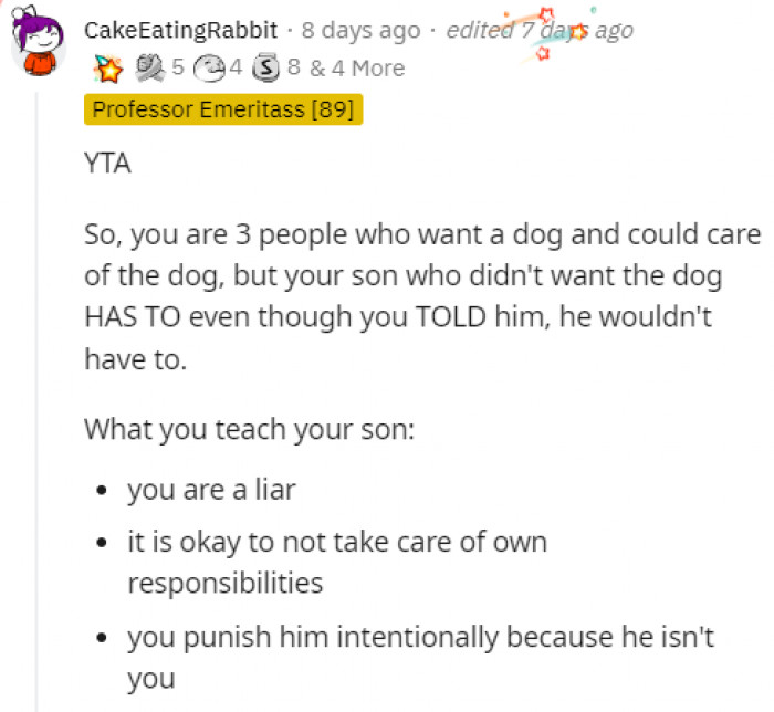 People on Reddit didn't go easy on the father.