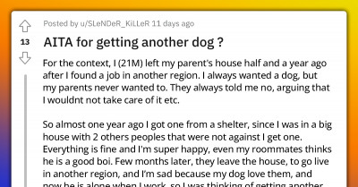 Redditor Is Confused Because His Family Doesn’t Want Him to Visit with His Two Dogs Even Though They Were Fine When It Was Just One Dog