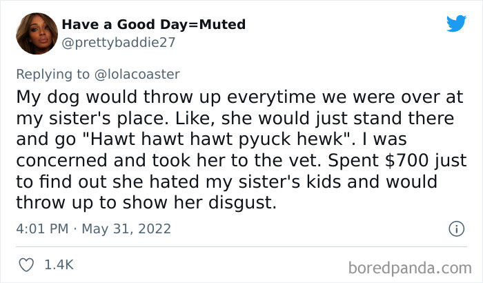 #5 Guess she hated the kids that much to throw up that hard.