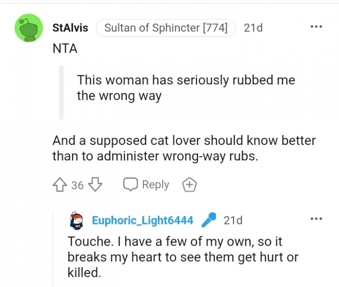 2. A supposed cat lover should know better