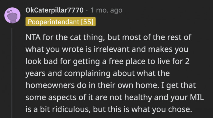 OP had the right to be frustrated when she saw her cat outside, but the rest of her problems paint her in a bad light