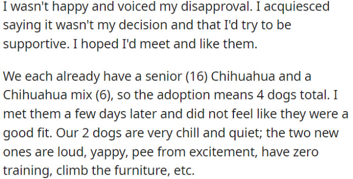 OP expressed disapproval but agreed to support him.