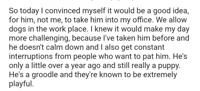 I told myself that'd be a good idea