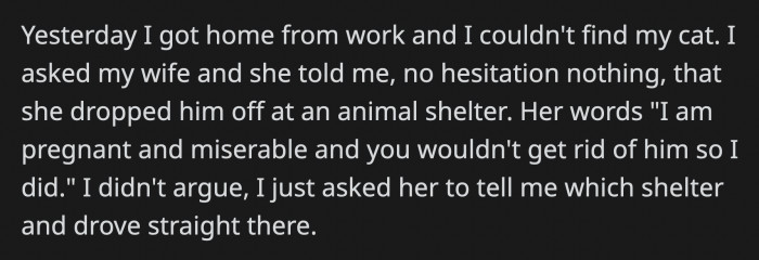 His wife didn't like this solution either and came up with an unkind solution herself.
