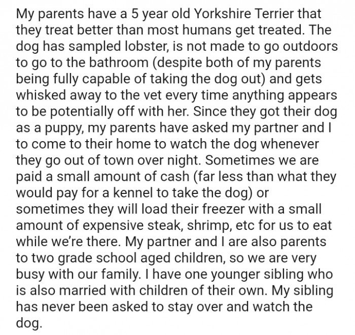 My partner and I are very busy with our family