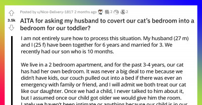 Husband Refuses to Let His Son Take Over the Cat’s Bedroom (That’s Right), and Then Barricades Himself Inside