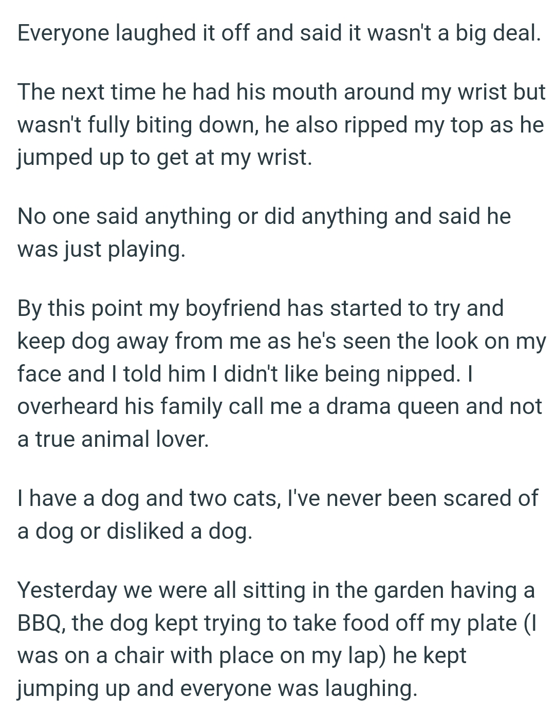 No one said anything or did anything and said he was just playing