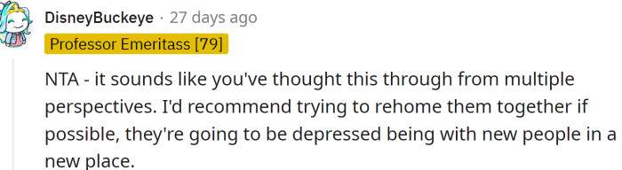 It would be best if they could stay together