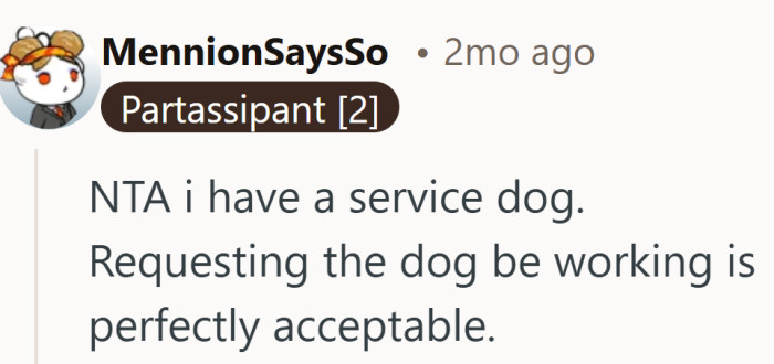 This take reframes the request as standard practice, not hostility.
