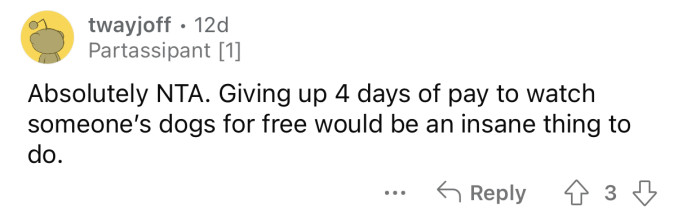 It's an insane request, and the sister should reevaluate what she constitutes as a reasonable favor.