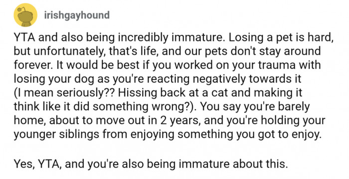 OP is being *incredibly* immature about this.