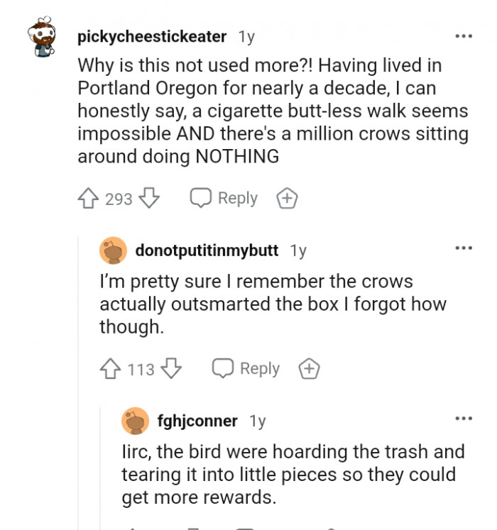 There are a million crows sitting around and doing nothing