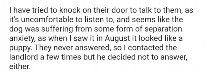 The OP Contacted the Landlord a Few Times