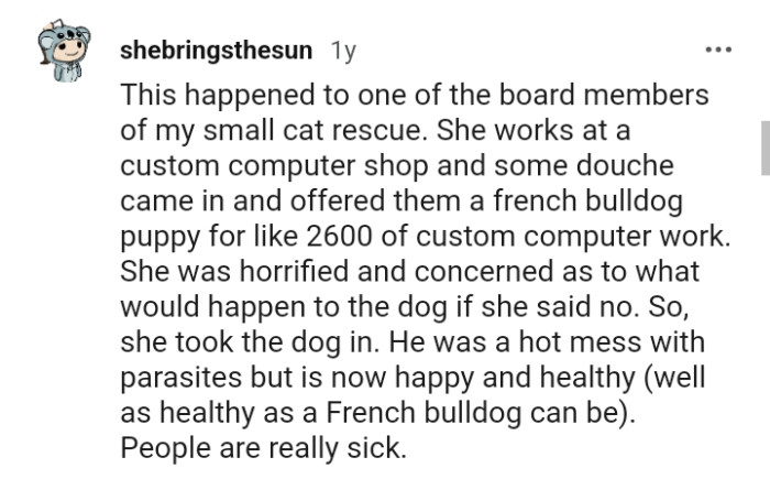 This Redditor says that this happens to one of their board members