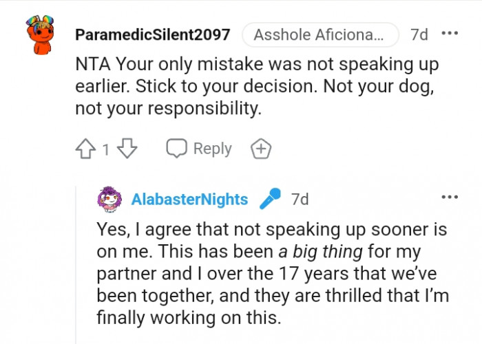 7. The OP should have spoken up sooner