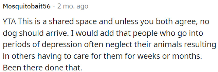 Shared space, no dogs without mutual agreement