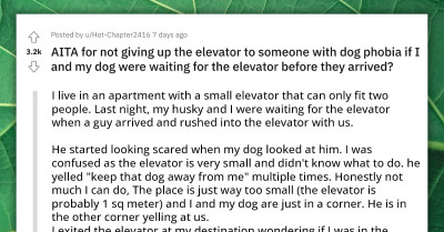Dog Owner Refuses To Give Up The Elevator To Someone Who Has A Dog Phobia