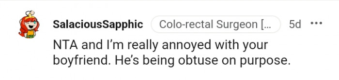 This Redditor is really annoyed with the OP's boyfriend