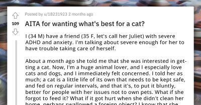 Man Bows to Online Verdict After Sharing How He Tried to Stop His ADHD Friend from Getting a Cat