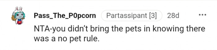 You knew there was no pet rule