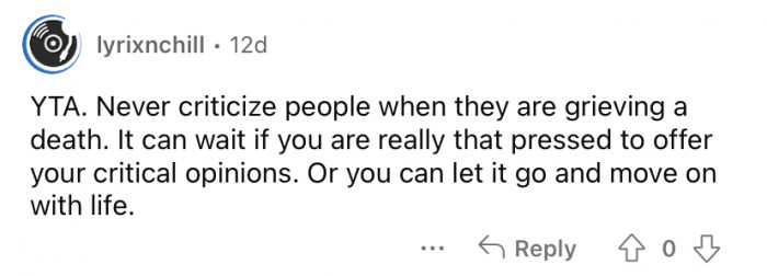 "Let it go and move on."