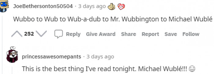 5. This dog's original name is Wubbo, and Mr. Wubbington sounds nice