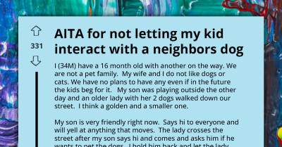 Meddlesome Dog Owner Forces Dad To Let Her Dog Interact With His Kid, He Rudely Declines After Her Persistence
