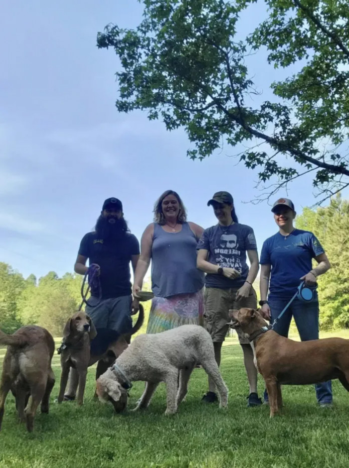 The dog, named Nala, belongs to Cris and Felicia Hawkins, who live in the same neighborhood as the Johnsons