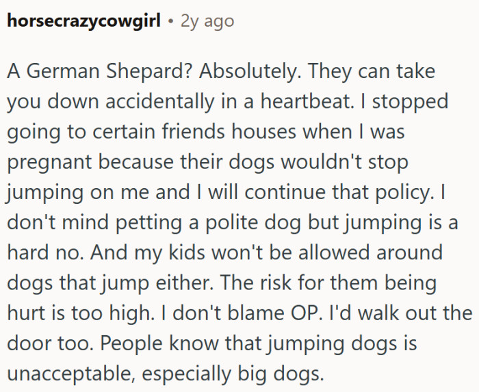 "People know that jumping dogs is unacceptable, especially big dogs."