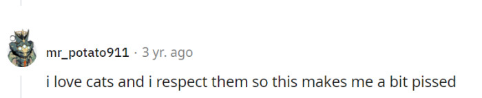 Absolutely, respect for cats is the name of the game, and when that's threatened, it's only natural to feel a tad feline-furious!
