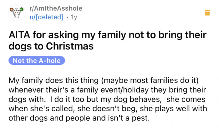 The OP shared a story about a Christmas conflict their family was having.