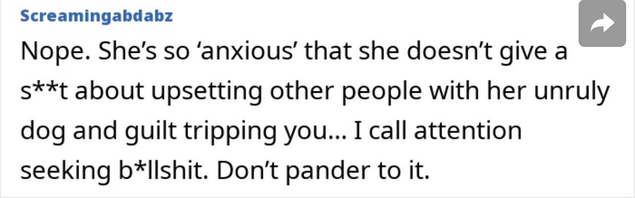 “I call attention seeking b*llshit. Don't pander to it.”