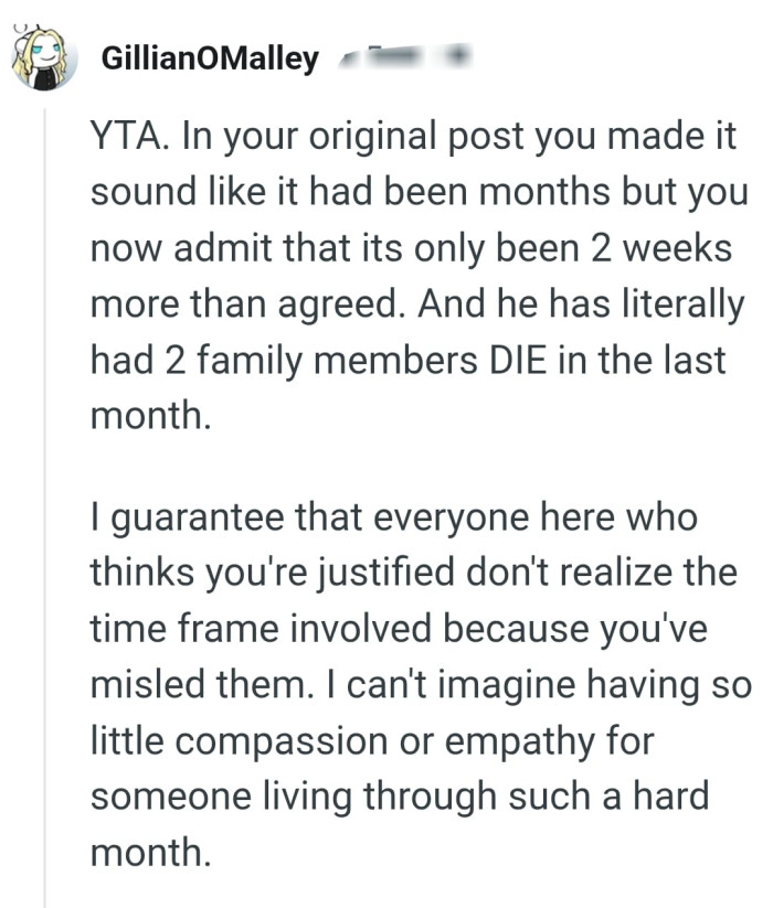 The OP is making it sound like it's been months