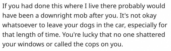 2. She's lucky nobody called the cops on her.