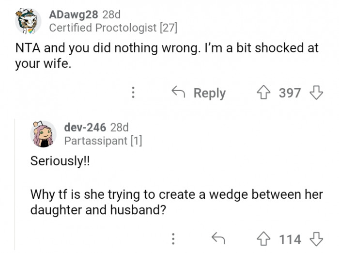 #12 Indeed, the wife is shocking.