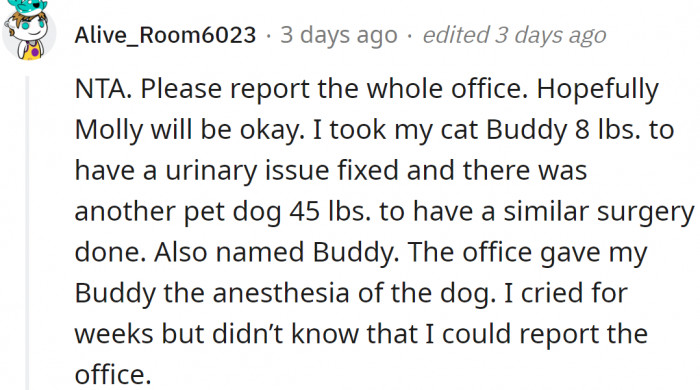 Here's another traumatic experience because of the wrong treatment: